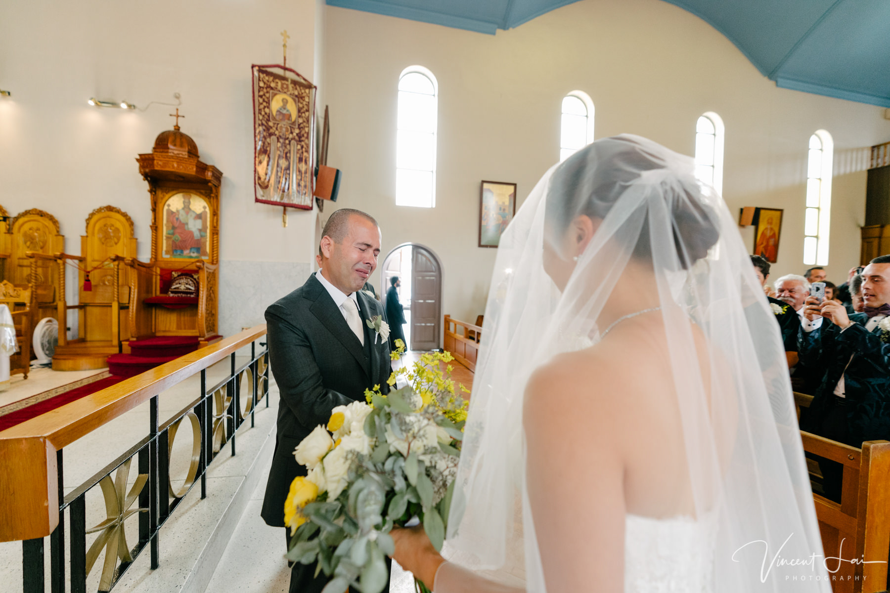 Wedding at St Nicholas Greek Orthodox Church and Sergeants Mess Reception
