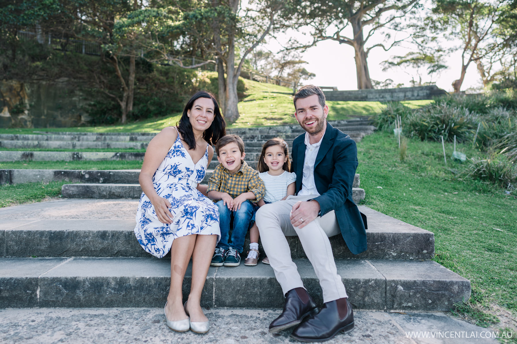 Family Photo at Bradleys Head Amphitheatre Mosman